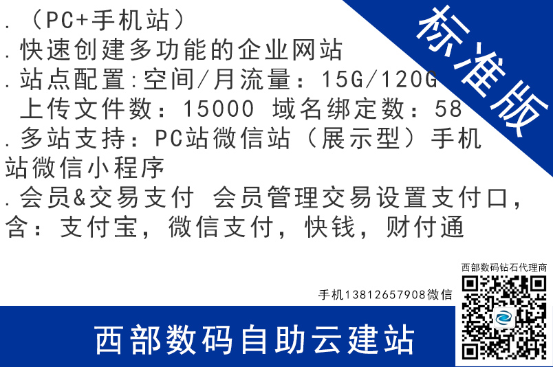 西部數(shù)碼自助云建站 標準版